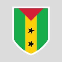 Sao Tome and Principe Flag in Shield Shape vector