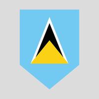 Saint Lucia Flag in Shield Shape Frame vector