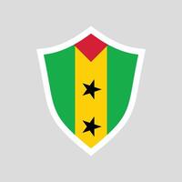 Sao Tome and Principe Flag in Shield Shape vector