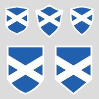 conjunto de Escocia bandera en proteger forma vector
