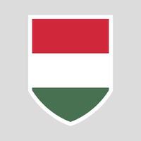 Hungary Flag in Shield Shape Frame vector