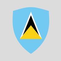 Saint Lucia Flag in Shield Shape Frame vector