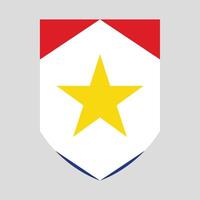 Saba Flag in Shield Shape Frame vector
