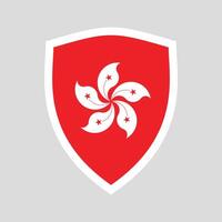 Hong Kong Flag in Shield Shape Frame vector