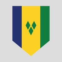 Saint Vincent and The Grenadines Flag in Shield Shape vector