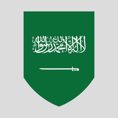 Saudi Arabia Flag in Shield Shape
