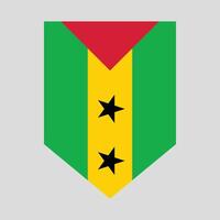 Sao Tome and Principe Flag in Shield Shape vector