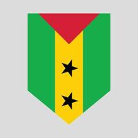 Sao Tome and Principe Flag in Shield Shape vector