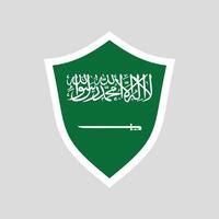 Saudi Arabia Flag in Shield Shape vector