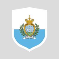 San Marino Flag in Shield Shape vector