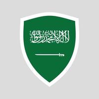 Saudi Arabia Flag in Shield Shape vector