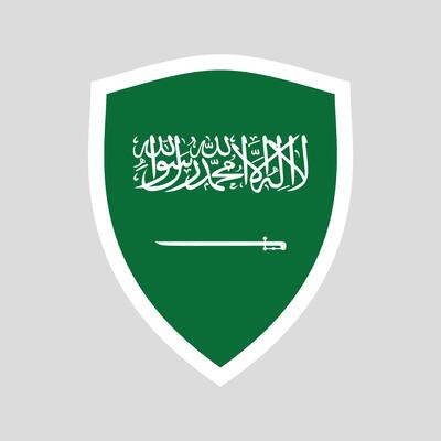 Saudi Arabia Flag in Shield Shape