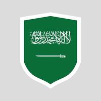 Saudi Arabia Flag in Shield Shape vector