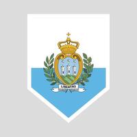 San Marino Flag in Shield Shape vector