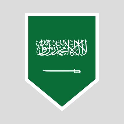 Saudi Arabia Flag in Shield Shape