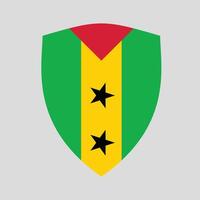 Sao Tome and Principe Flag in Shield Shape vector