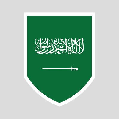 Saudi Arabia Flag in Shield Shape