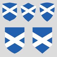 conjunto de Escocia bandera en proteger forma vector