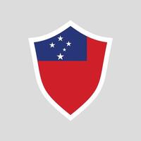 Samoa Flag in Shield Shape Frame vector