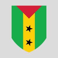Sao Tome and Principe Flag in Shield Shape vector