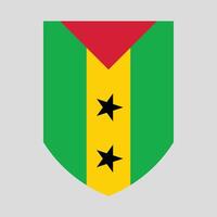 Sao Tome and Principe Flag in Shield Shape vector