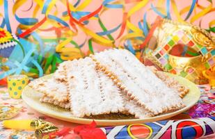 Chiacchiere or Cenci, typical Italian dessert for carnival. photo