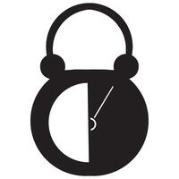 clock padlock logo, clock padlock icon vector