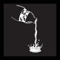 image of falling milk splash, splash milk icon vector