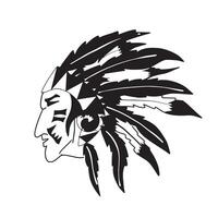 Native American Indian head logo image illustration vector