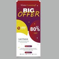 Black Friday advertising banner design cool background roll-up mobile stand vector
