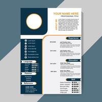 Resume Card Design Template Pic vector