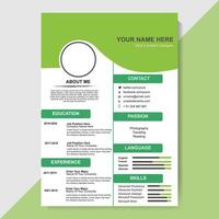 Resume Card Design Template Pic vector