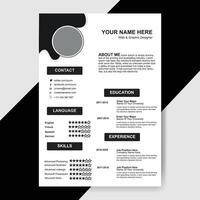 Resume Card Design Template Pic vector