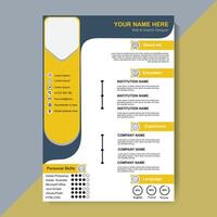 Resume Card Design Template Pic vector