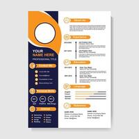 Resume Card Design Template Pic vector