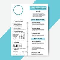 Resume Card Design Template Pic vector