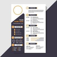 Resume Card Design Template Pic vector