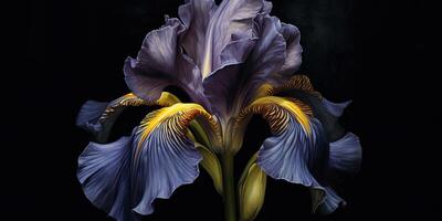 Dark plant floral iris flowers decoration background scene photo