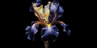 Dark plant floral iris flowers decoration background scene photo