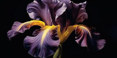 Dark plant floral iris flowers decoration background scene photo