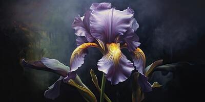 Dark plant floral iris flowers decoration background scene photo