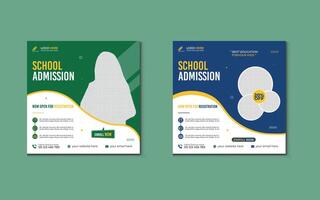 design set. Back to school admission promotion banner. school admission template for social media ad. vector