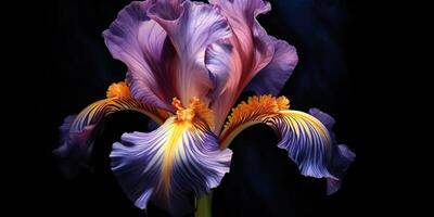 Dark plant floral iris flowers decoration background scene photo