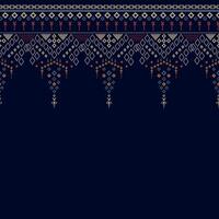 An abstract design for fabric print cloth and dress pattern. Cross stitch Idian clothes pattern in colorful geometric traditional ethnic textiles seamless style vector