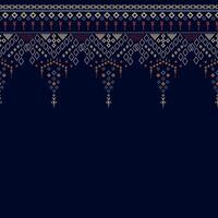 An abstract design for fabric print cloth and dress pattern. Cross stitch Idian clothes pattern in colorful geometric traditional ethnic textiles seamless style vector