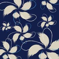 Seamless hand drawing pattern and illustration. A floral pattern textile tropical bicolor flowers vector