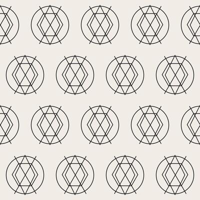 Seamless Graphic Monochrome Vintage Fabric Textile Wallpaper Wrapping Paper Swatch Template Pattern Background Design Decoration Artwork Print
