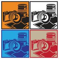 Camera and lenses vector