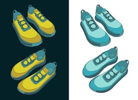 Sneakers color illustration vector