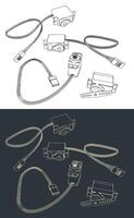 Micro servos illustrations vector